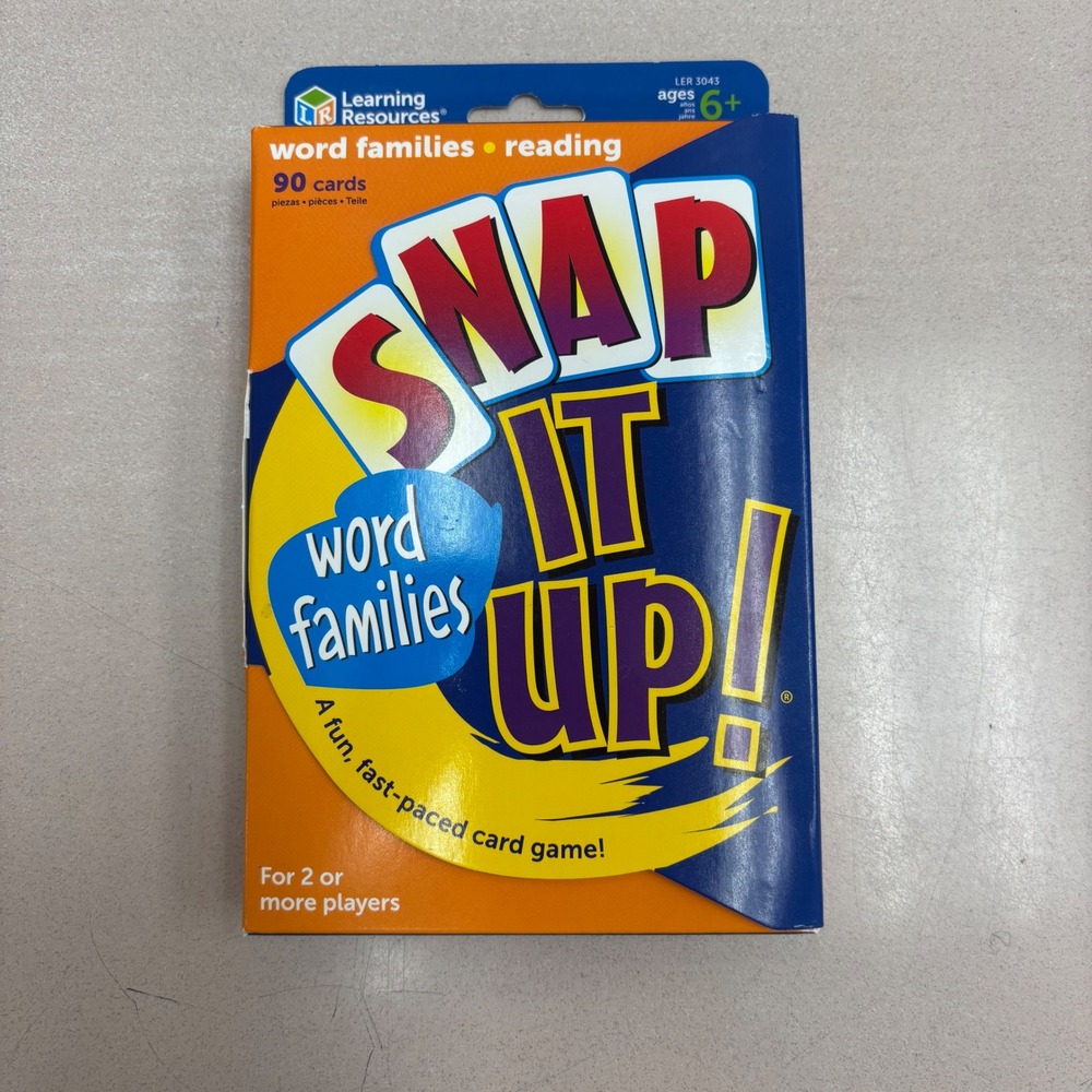 Learning Resources Snap It Up Word Families Phonics Card‎ Game LER 3043 Ages 6+